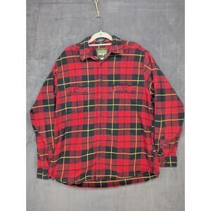 Vintage Eddie Bauer Sport Shop Heavyweight Flannel Shirt Plaid Mens XLT